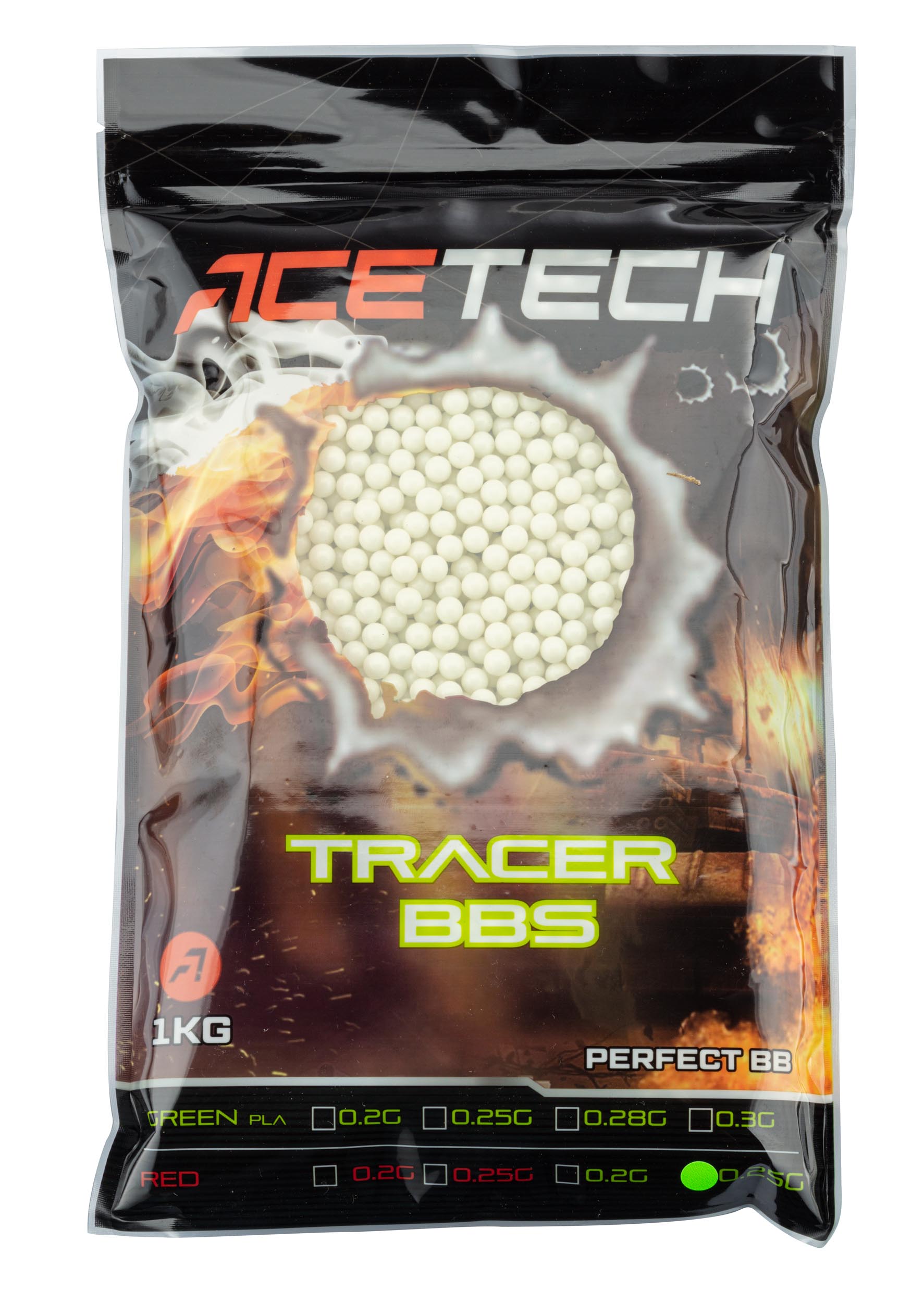 Billes Acetech Tracer 0.20g x 5000 vertes en sachet - Acetech
