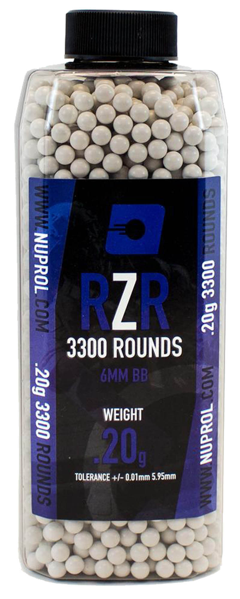 Billes Airsoft 6mm RZR 0.20g bouteille 3300 bbs - 0,20g - Nuprol