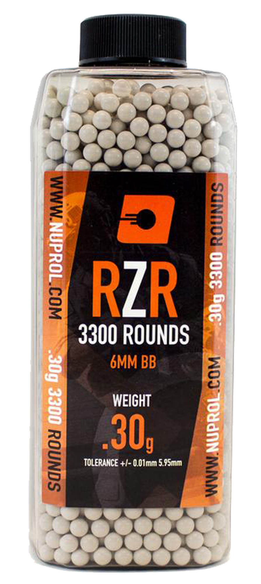 Billes Airsoft 6mm RZR 0.30g bouteille 3300 bbs - 0,30g - Nuprol