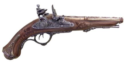 Réplique décorative Denix de pistolet français à 2 canons 1806 - Pistolet Napoléon à 2 canons