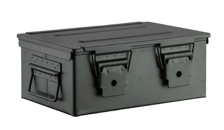 Caisse à munitions métallique verte 33x22x13cm - CAISSE MUITION METAL VERTE DIM  33 X 22 X 13