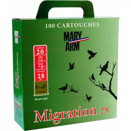 Cartouches Mary Arm Migration 28g - Cal. 20/70 - Migration 5.5 + 6.5