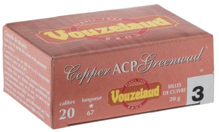 Cartouches Vouzelaud Copper ACP Greenwad Tube plastique - Cal. 20/67 - VOUZELAUD - Copper ACP Greenwad -20/67 - n°3