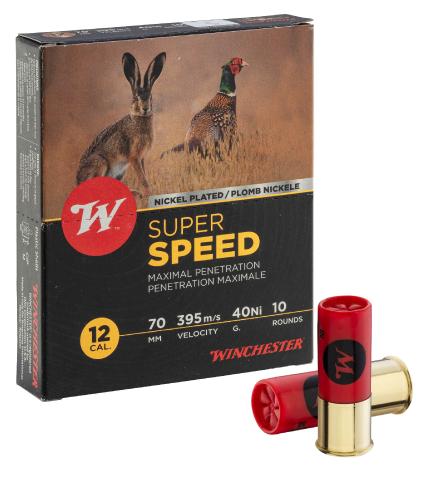 Cartouches Winchester Super Speed G2 nickel - Cal. 12/70 - Super Speed G2 Nickelé  Cal. 12-70, culot de 23, 40 gr,  N°0