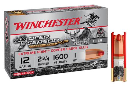 Cartouche Winchester DEER SEASON sans plomb - Cal 12/70 - Deer Season Lead Free70, 70mm, 28g, 5/100.. new 2021