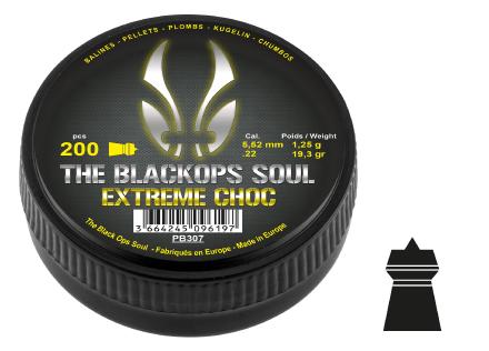 Plombs The Black Ops Soul EXTREM CHOC Cal. 5,5 mm - PLOMBS The BLACK OPS soul EXTREM CHOC