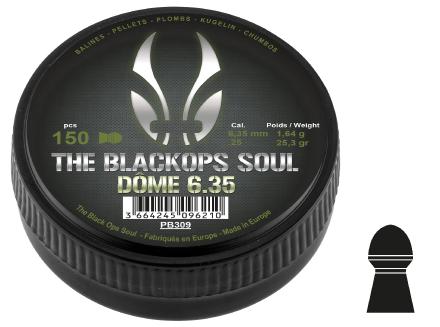 Plombs The Black Ops Soul DOME 6.35mm (Cal .25) - Cal. 6.35 mm