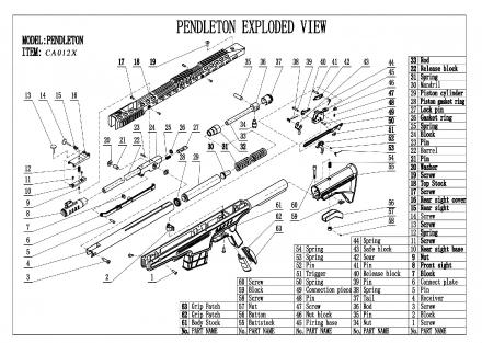 Pièces détachées pour carabine à air PENDLETON - TOP BLOCK N°18